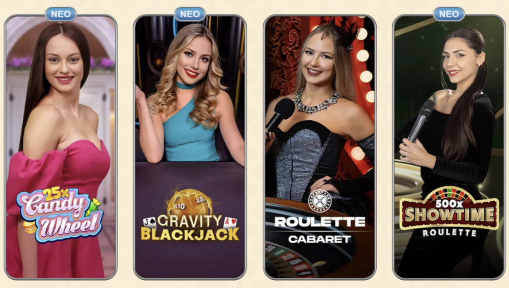 Προεπισκόπηση των ζωντανών παιχνιδιών του Vegasino